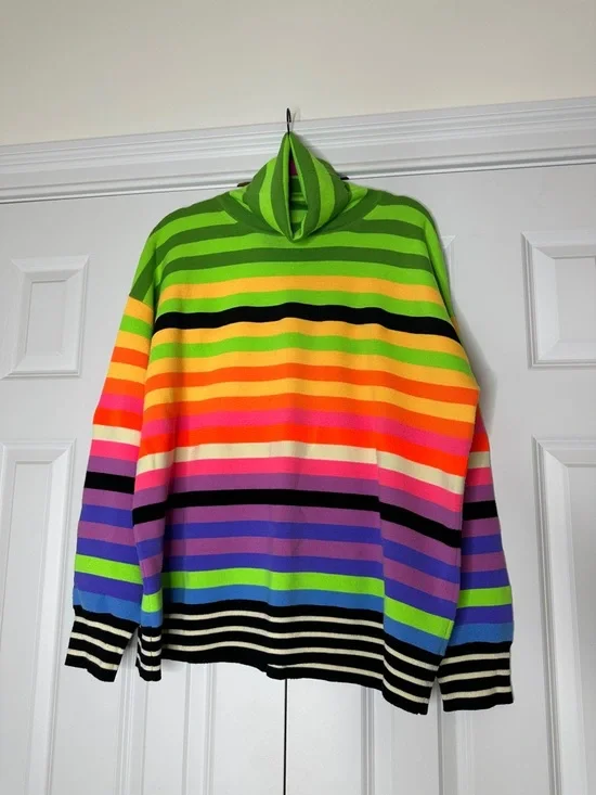 CHRISTOPHER JOHN ROGERS
Oversized Striped Turtleneck Sweater In Rainbow Multi - Picture 6 of 11